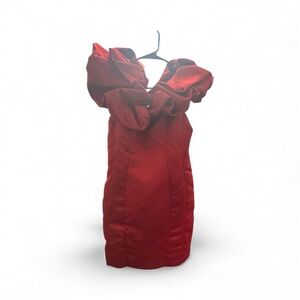 Fashion‎ Nova Red Mini Dress Christmas Valentines Party Posh Ruffle size Small
